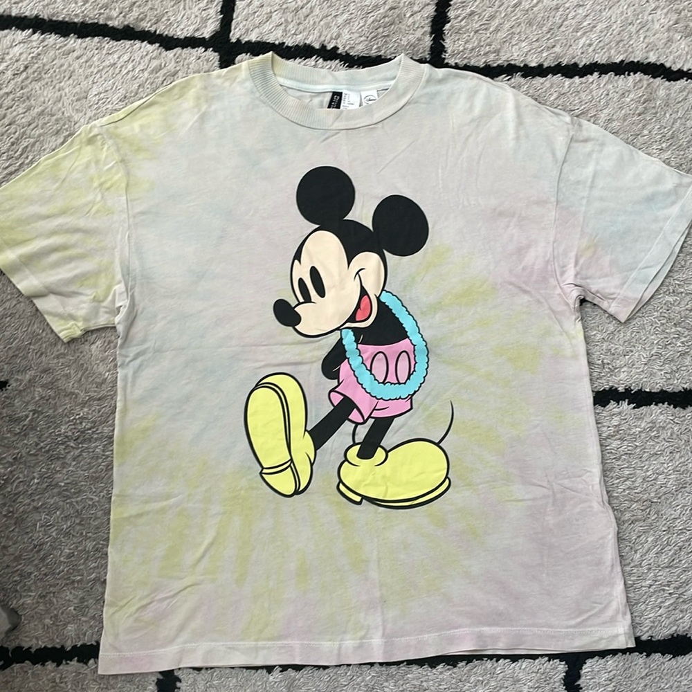 Oversized Tie Dye Hula Mickey Shirt. Size Small